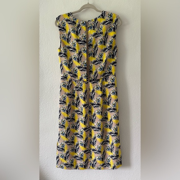 J. Crew 100% Silk Spring Meadow Floral Dress Yellow size 10 - Picture 14 of 14